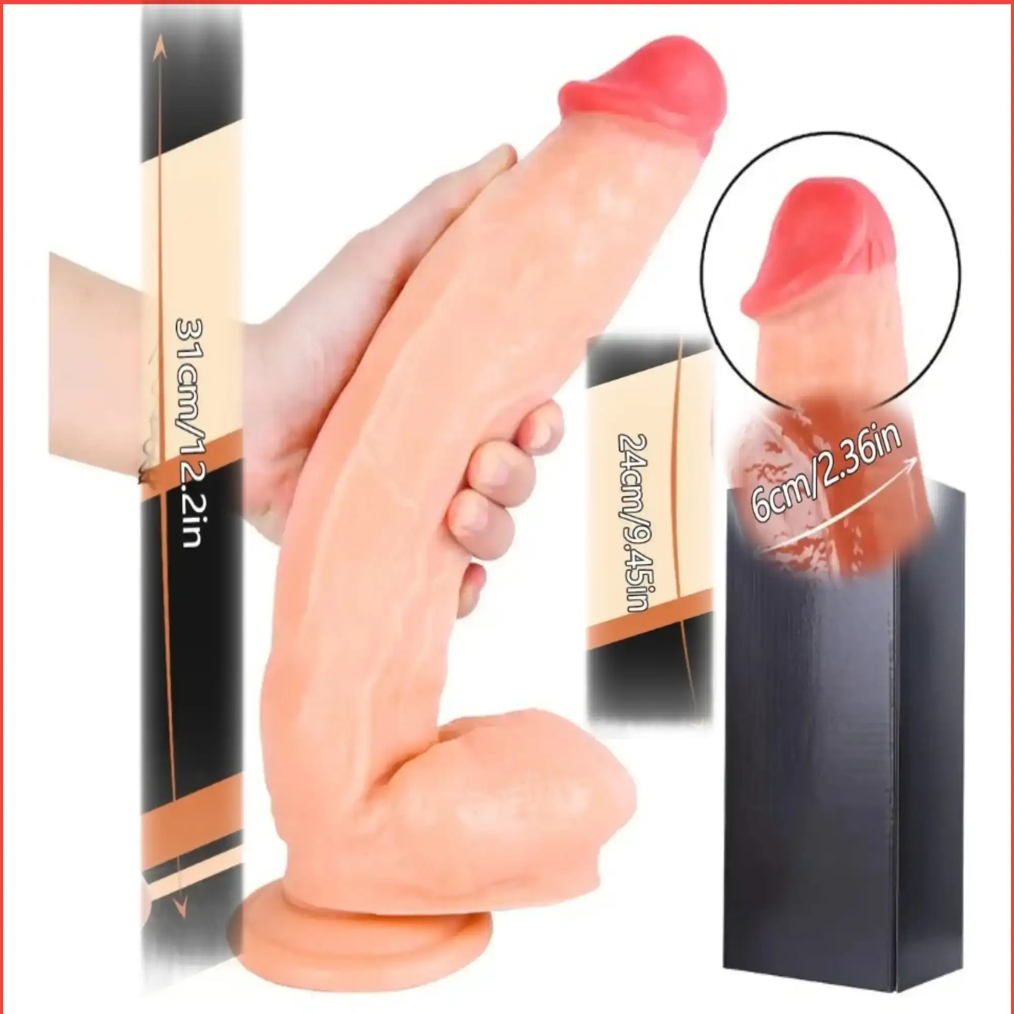 Dildo Realista Carnoso 31 x 6 cms 2