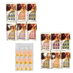 UNAS PRESS ON CON DECORACION BRONCE XUCAI BEAUTY 12PCS