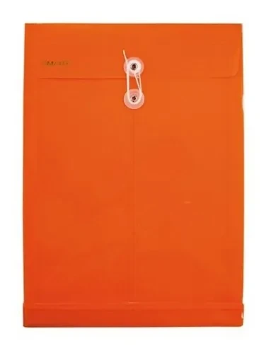 Sobre naranja c/ rondana plástico t/carta