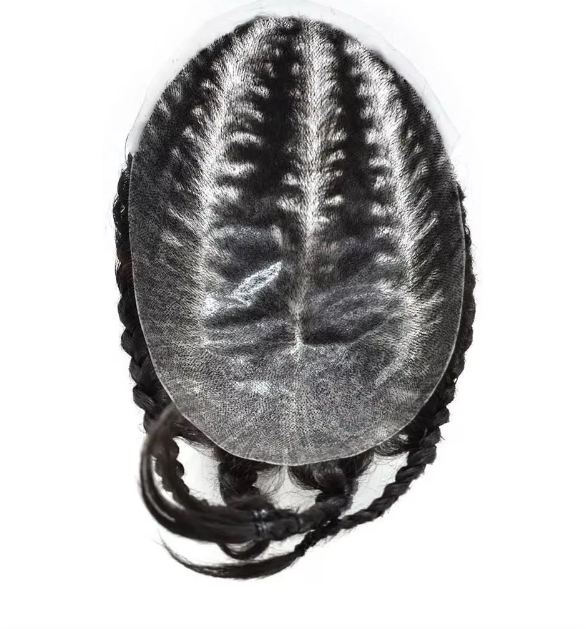 Toupee para hombres, postizo de 6 pulgadas, sistema de cabello humano real, repuesto apretado, caja afro, trenzada, unidad de cabello para hombre, 8 x 10 pulgadas,  2