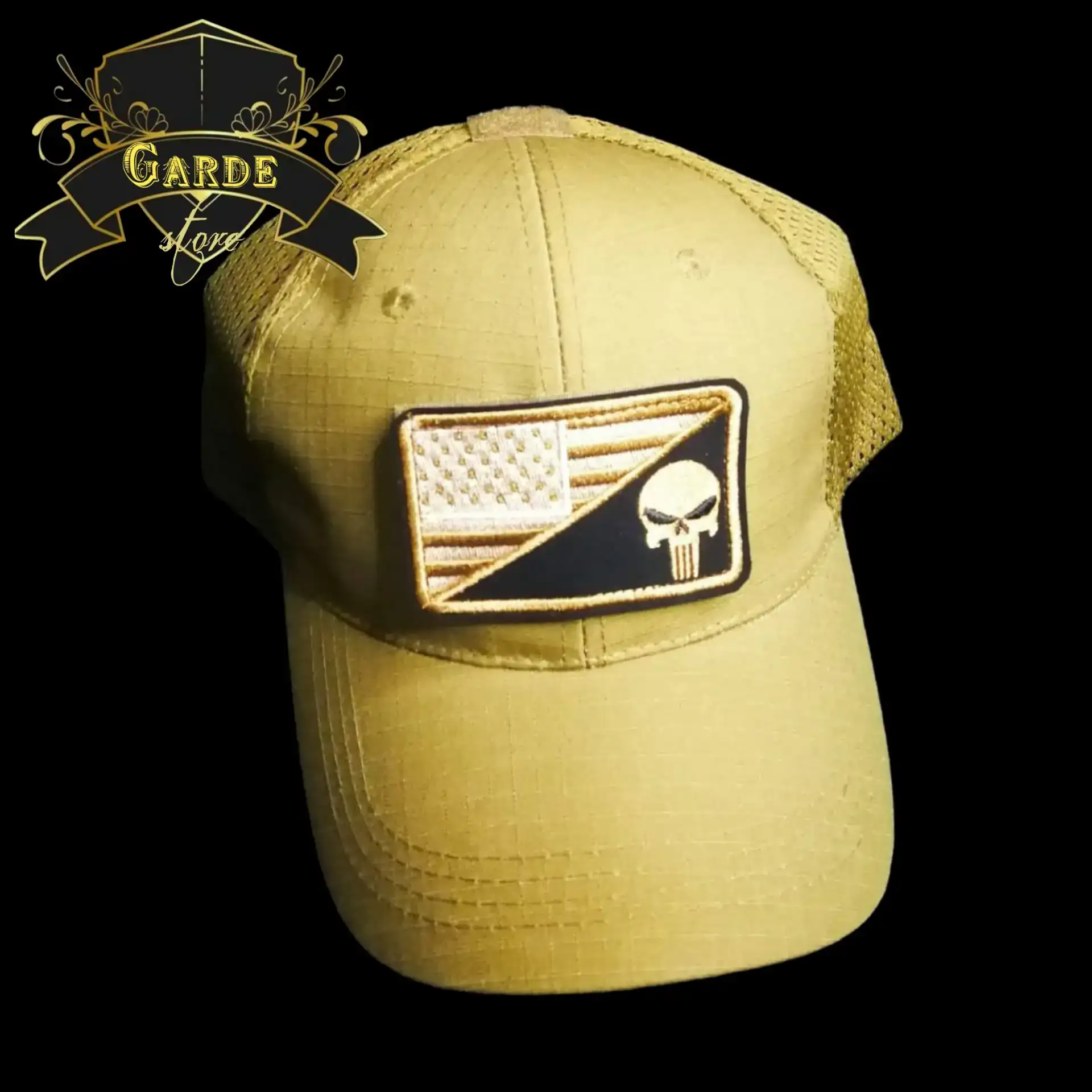 Gorra táctica + parche bordado.  2