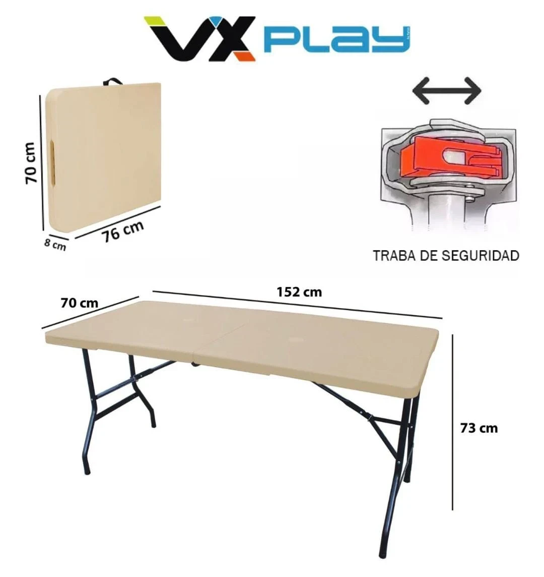 MESA PLEGABLE VXPLAY BEIGE 