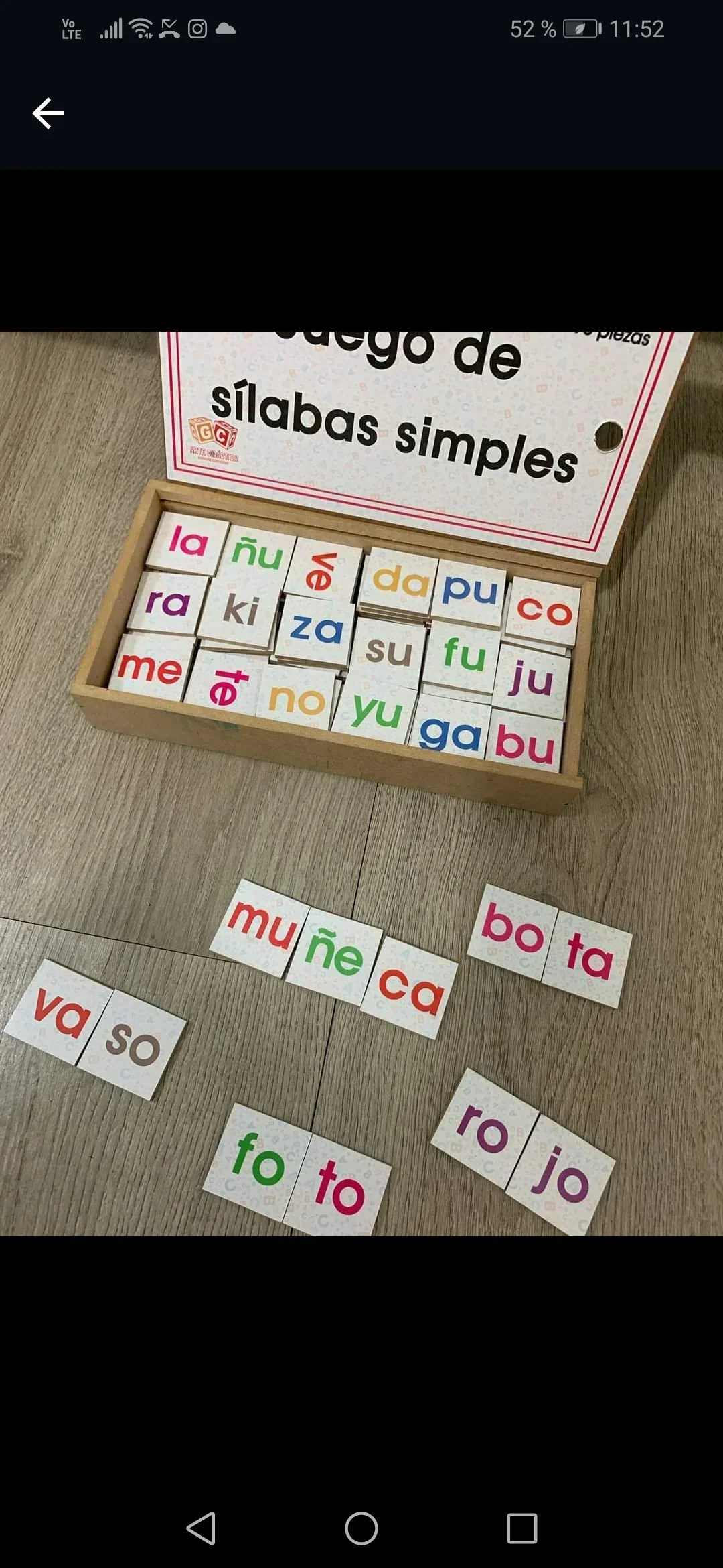 Juego sílabas simples 