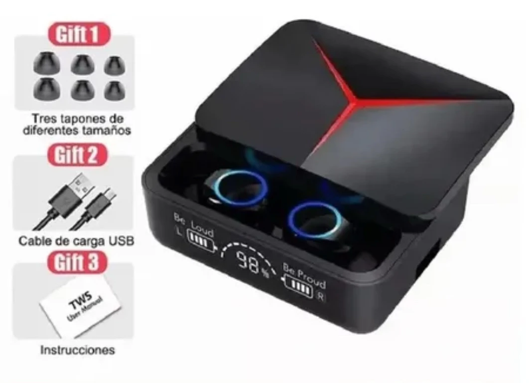 Audífonos Gaming Bluetooth 5.4 Buytiti ST-W131 - Estuche LED 800mAh 4