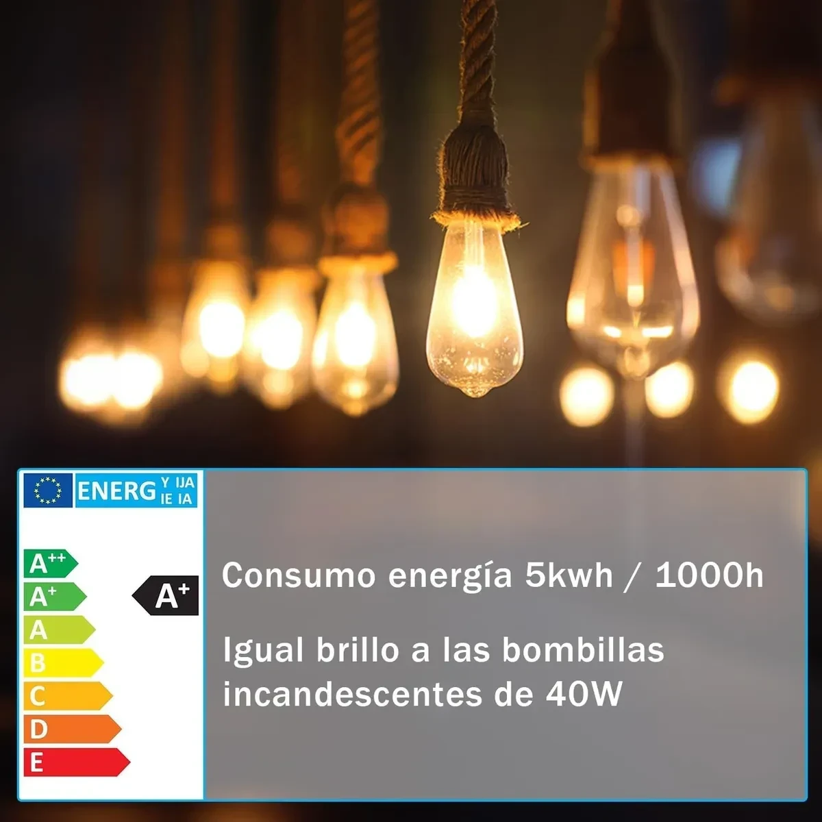 Pack X3 Ampolletas Led 4w Vintage Luz Calida Amarillo 4