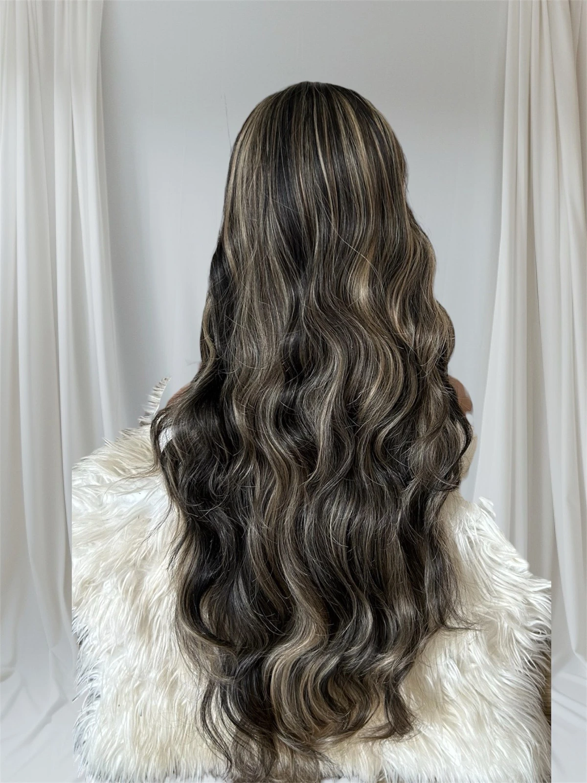 Peluca semi natural de 30" pulgadas, frontal lace 13x1 3