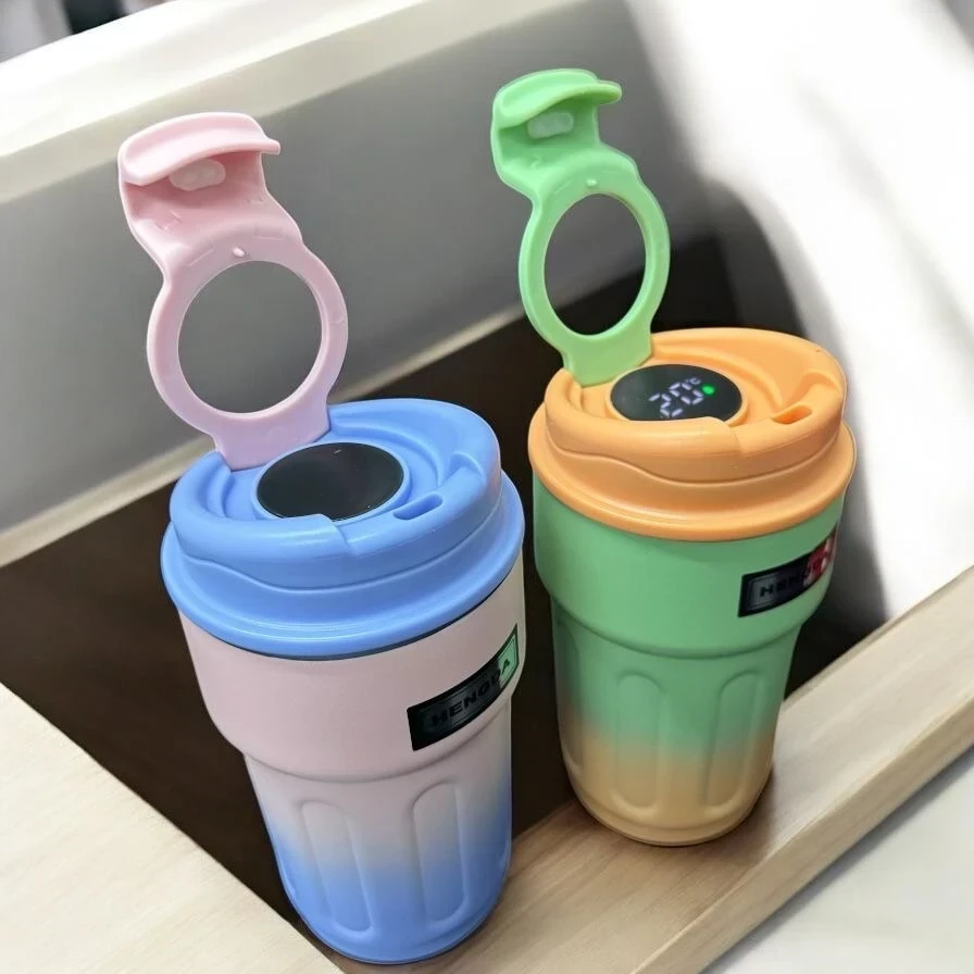 VASO TERMICO ACERO INOX DEGRADE 500ML C/VISOR TEMPERATURA 2