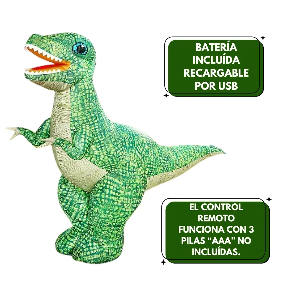 Dinosaurio inflable con control  5