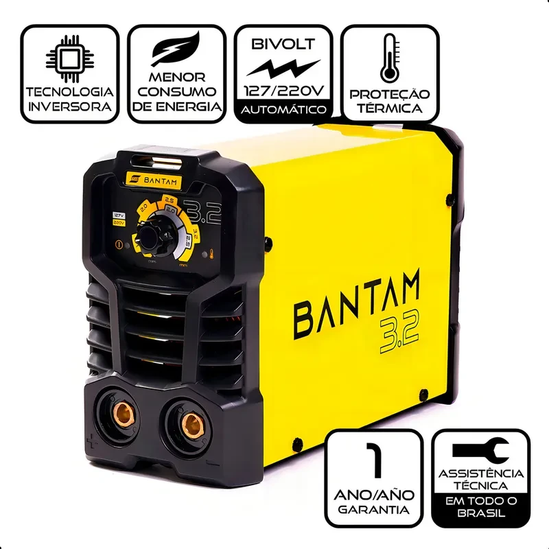 Soldadora inverter Esab Maquina Solda Inversora Bantam Bantam 3.2 color amarillo 2