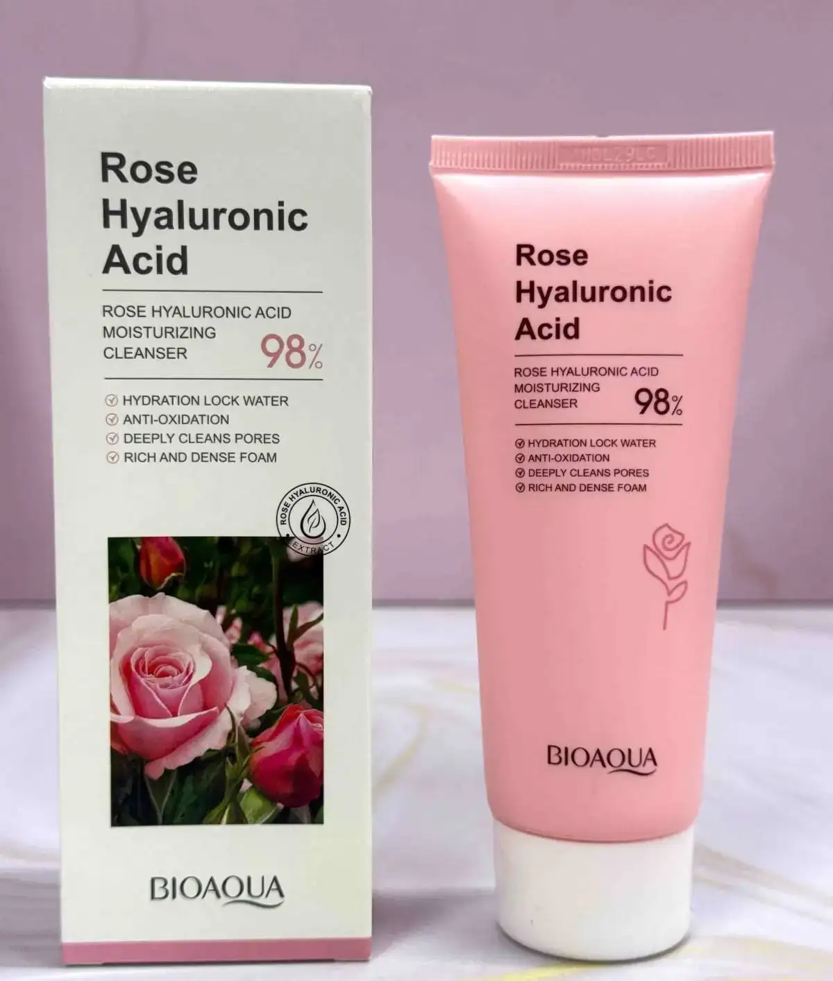 JABÓN FACIAL HIDRATANTE ROSE - HYALURONIC ACID BIOAQUA