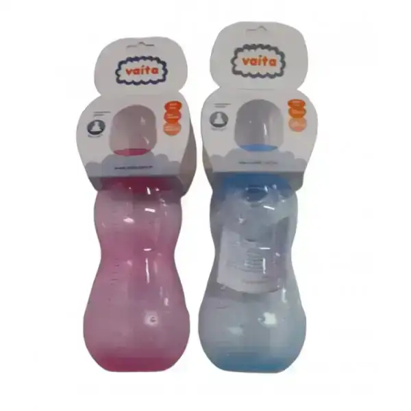 (Código 3037)Vaita mamadera de boca chica con tetina de silicona x 300ml