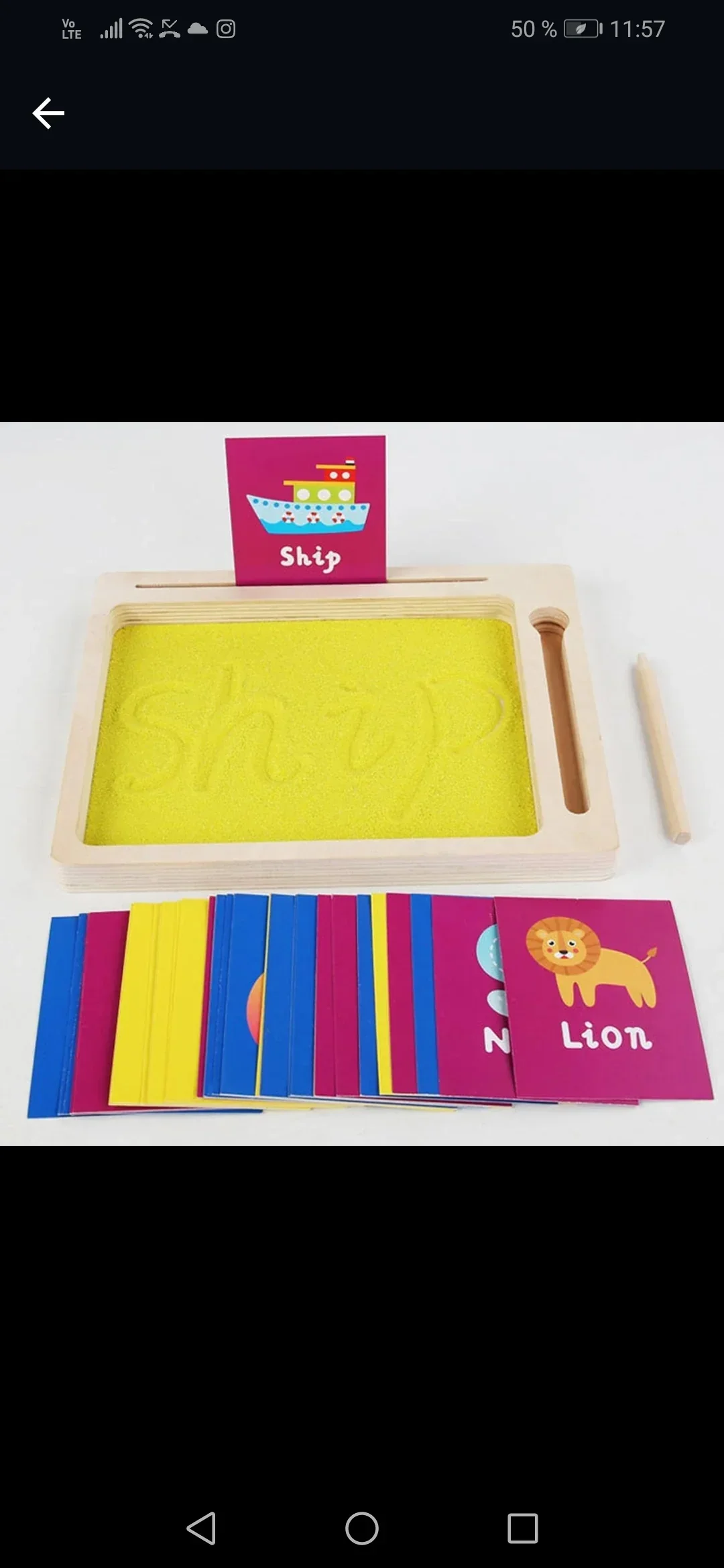 Pizarrón de arena montessori 