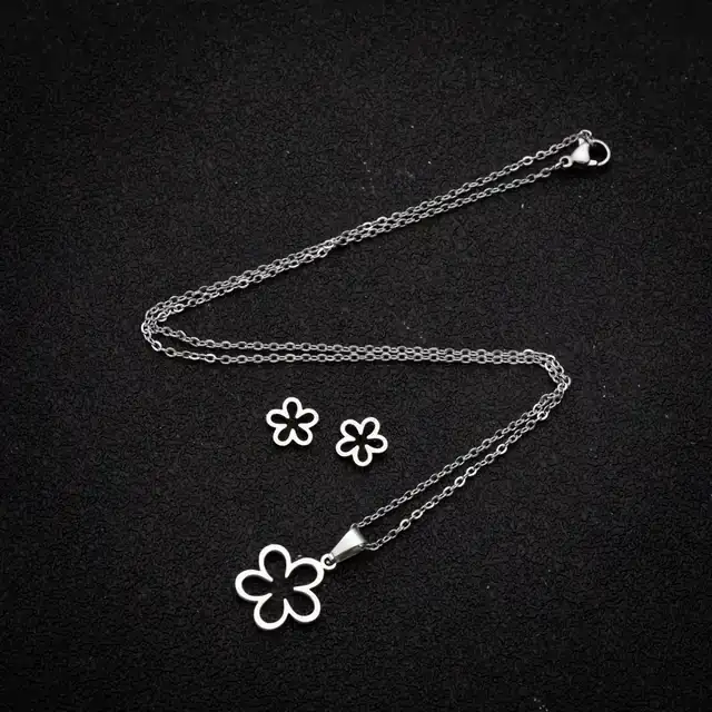 Juego Flor Plateado REF: G748 4