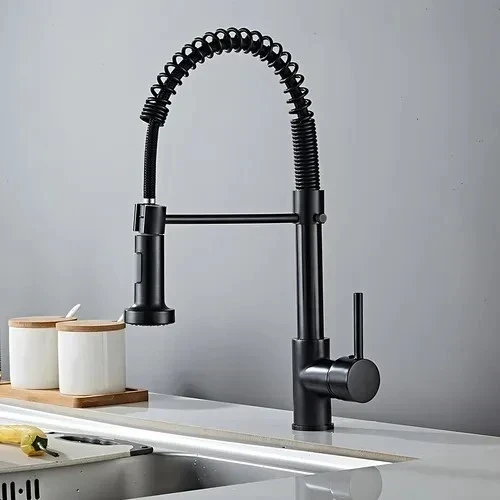 CANILLA MONOCOMANDO EXTENSIBLE NEGRO
