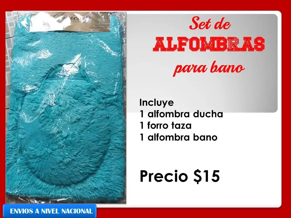 Set de alfombras afelpadas para baño 