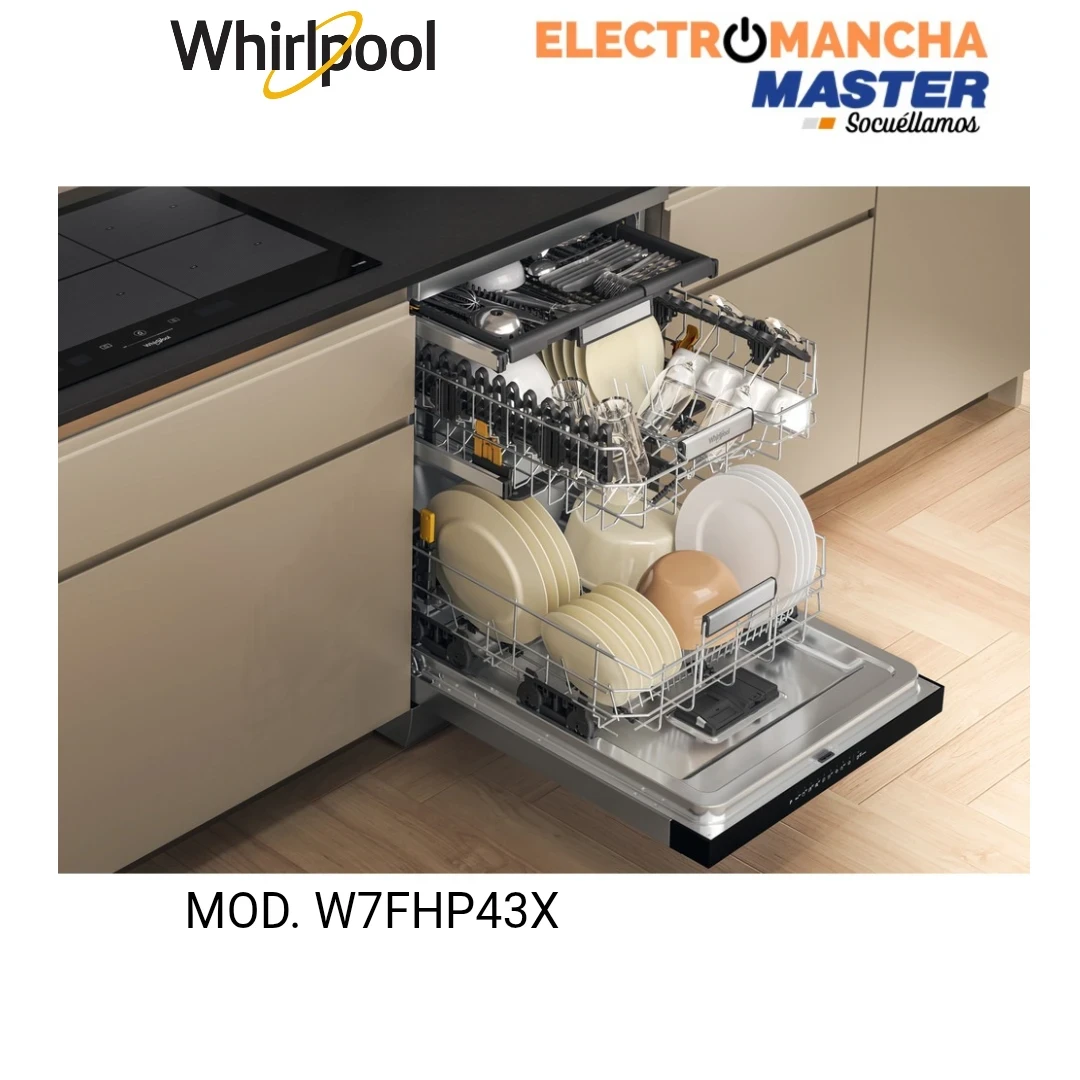 LAVAVAJILLAS WHIRLPOOL W7FHP43X INOX 3 BANDEJA CLASE C 4
