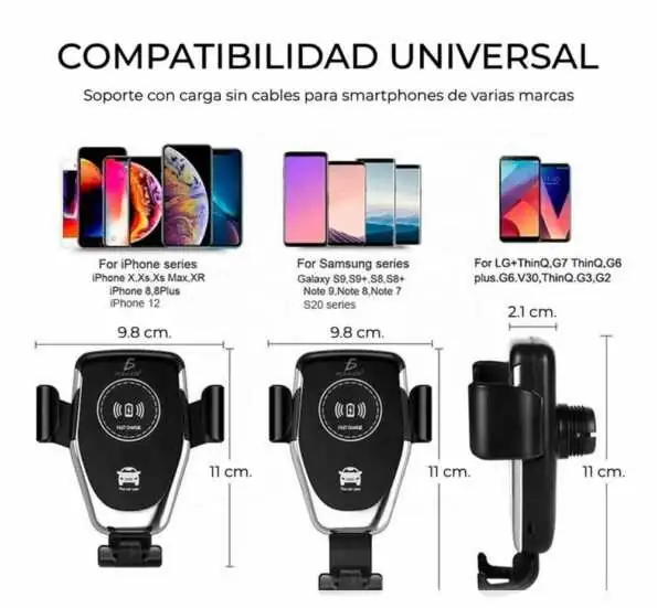 Cargador Inalámbrico De Carga Rápida 10W Para Auto 4