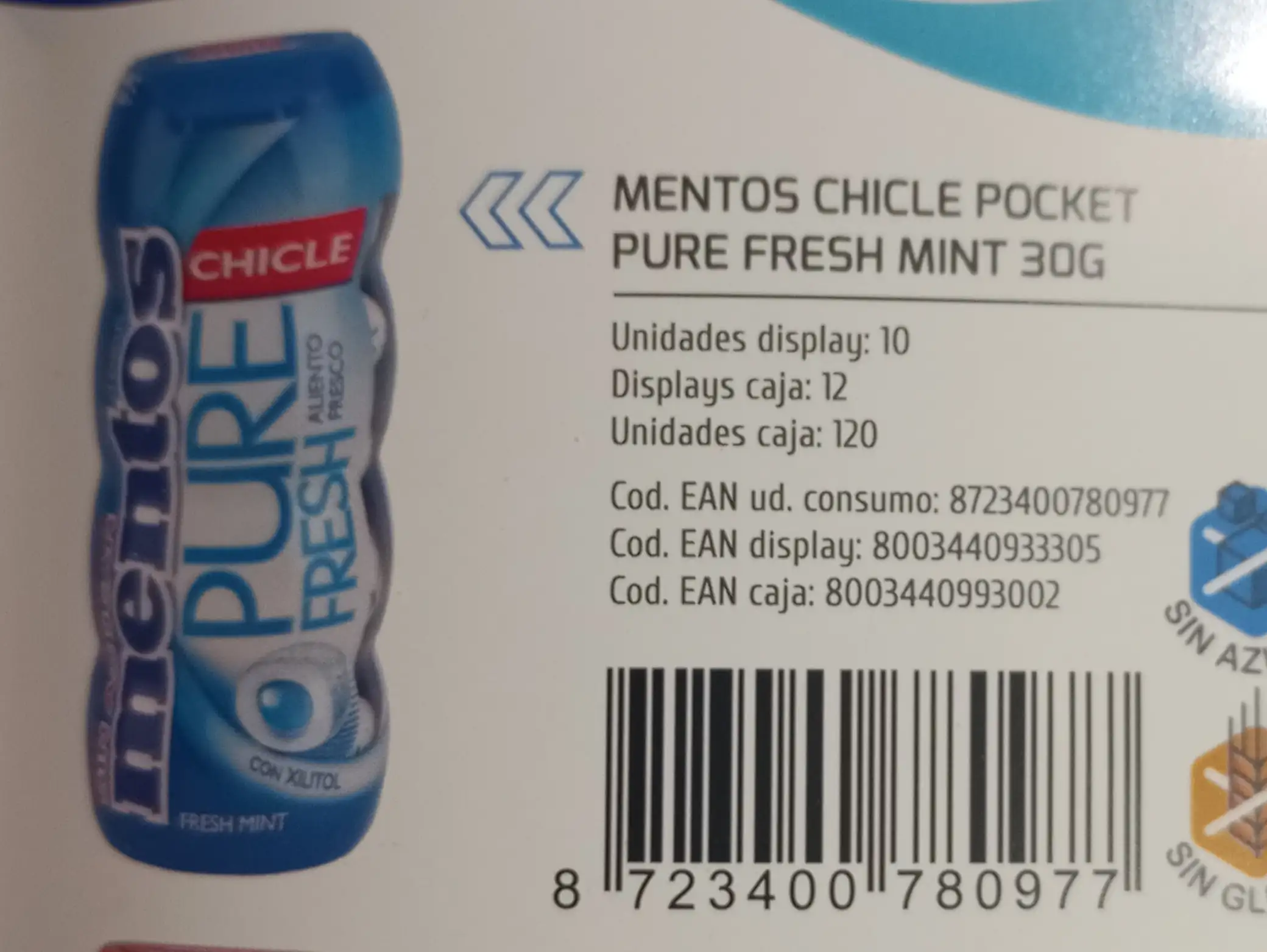 MENTOS CHICLE POCKET PURE FRESH MINT