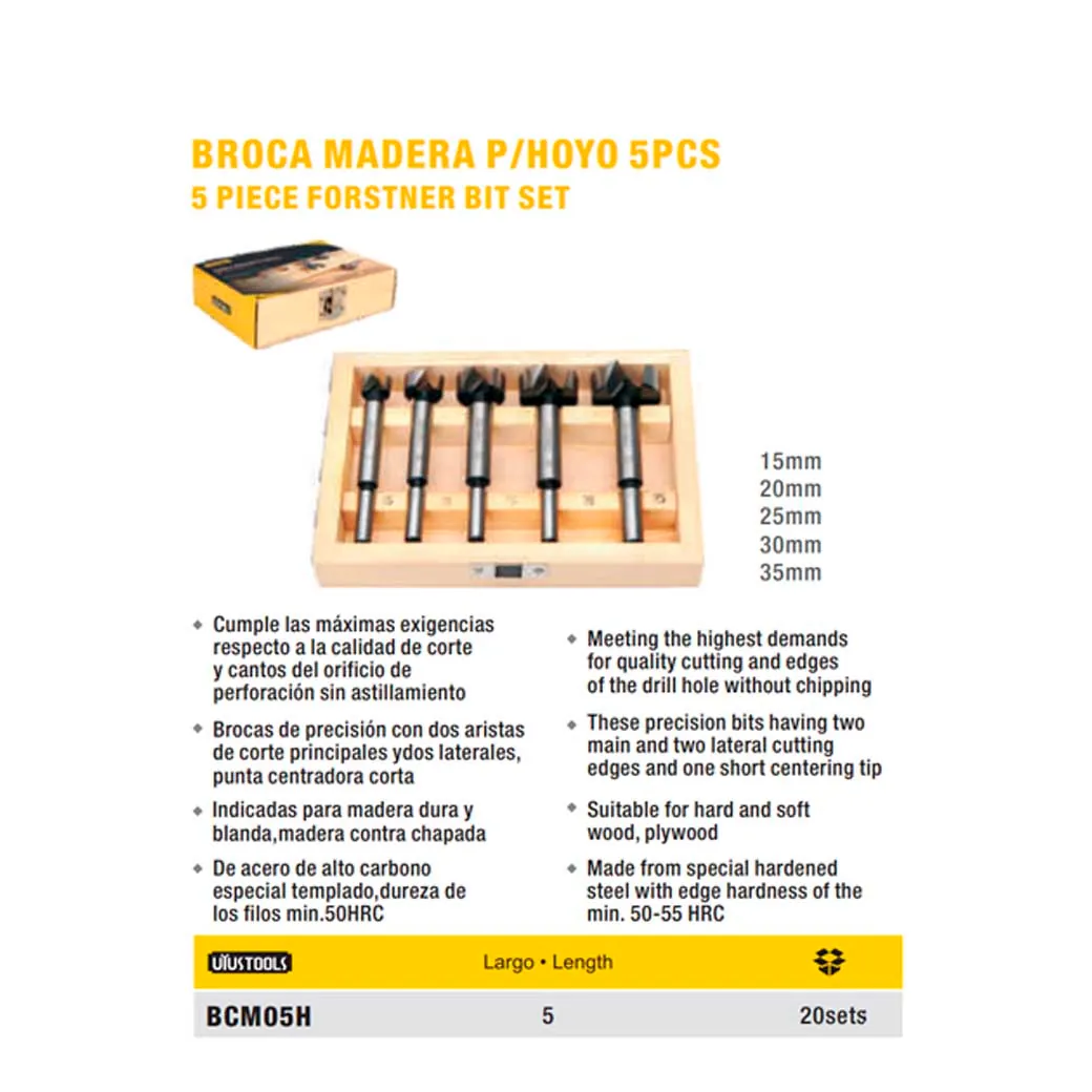 SET BROCA P/HOYO FORSTNER UYUST 5 PZ
