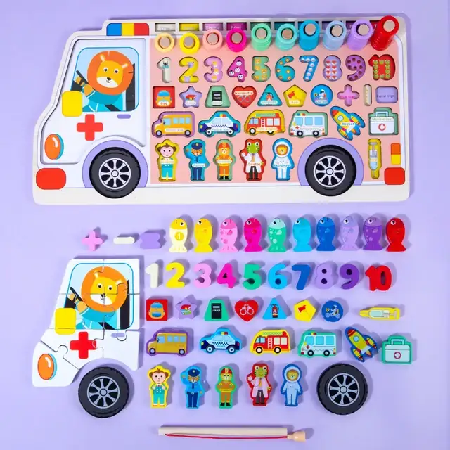 JUEGO DIDÁCTICO 6 EN 1 LUDICO INFANTIL MADERA  2
