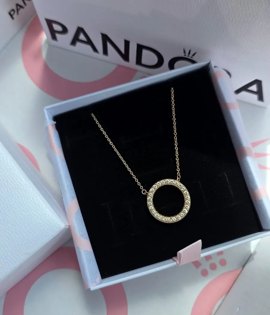 Pandora Rose Gold hearts of circle necklace  3