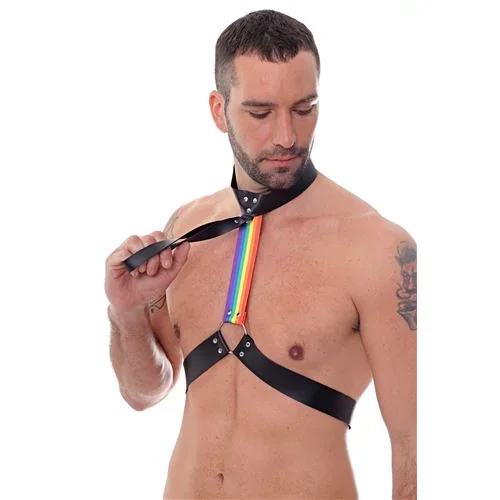 Pechera Lgbt Unisex Regulable Con Collar Y Correa 6