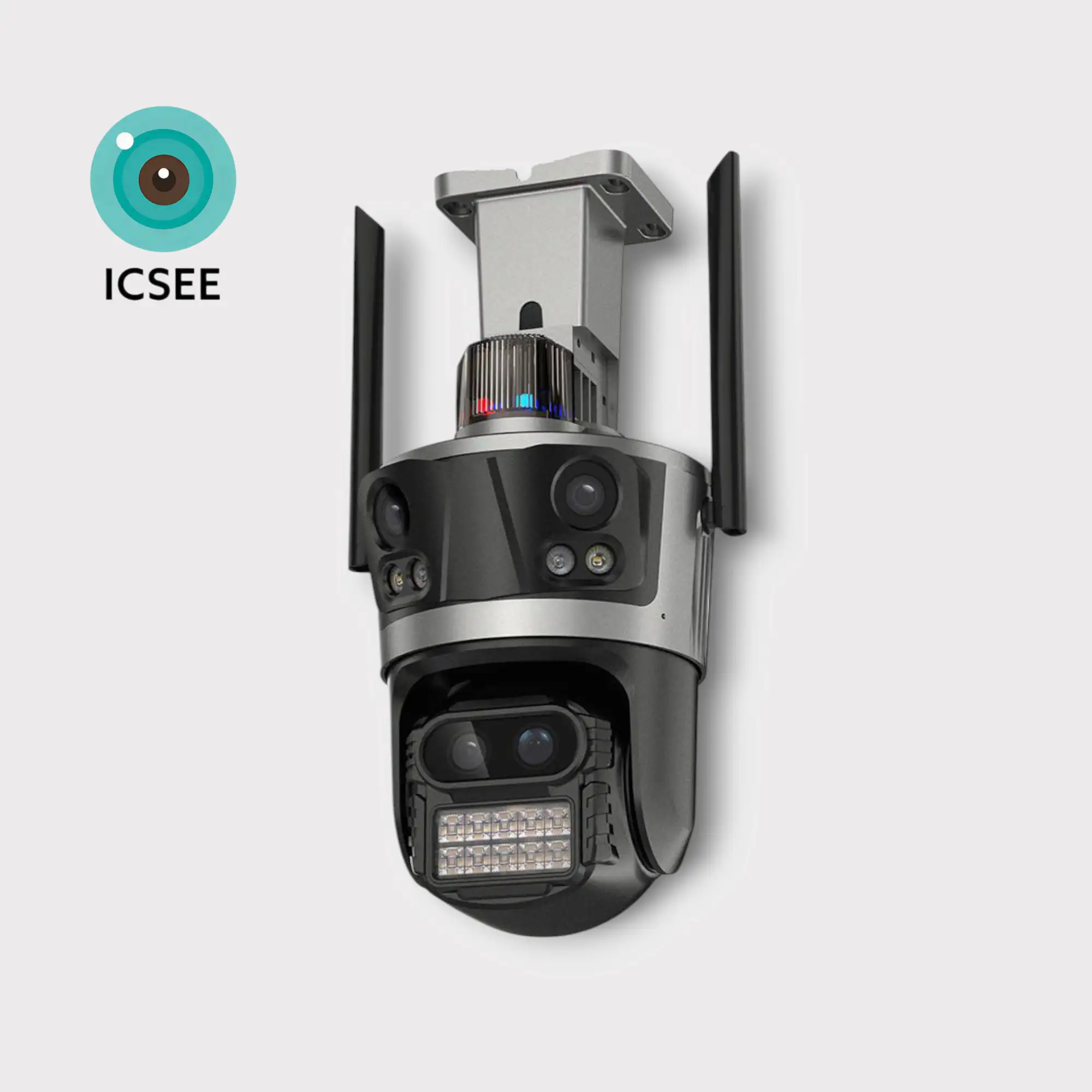 Cámara de Seguridad WiFi 10MP – Triple Lente (2 Fijas + 360°) | Zoom 8X | IP67 | 50 Metros