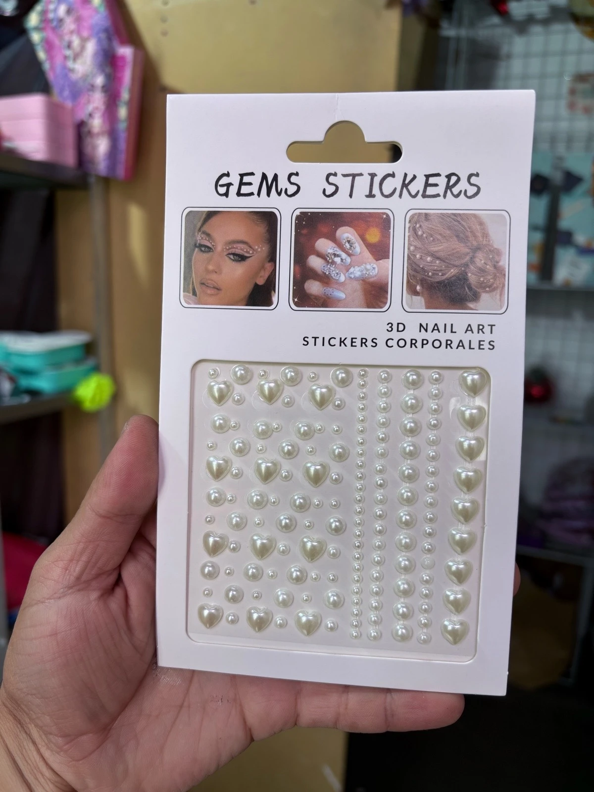 DOCENA DE GEMAS DE PERLAS ADHESIVAS 7