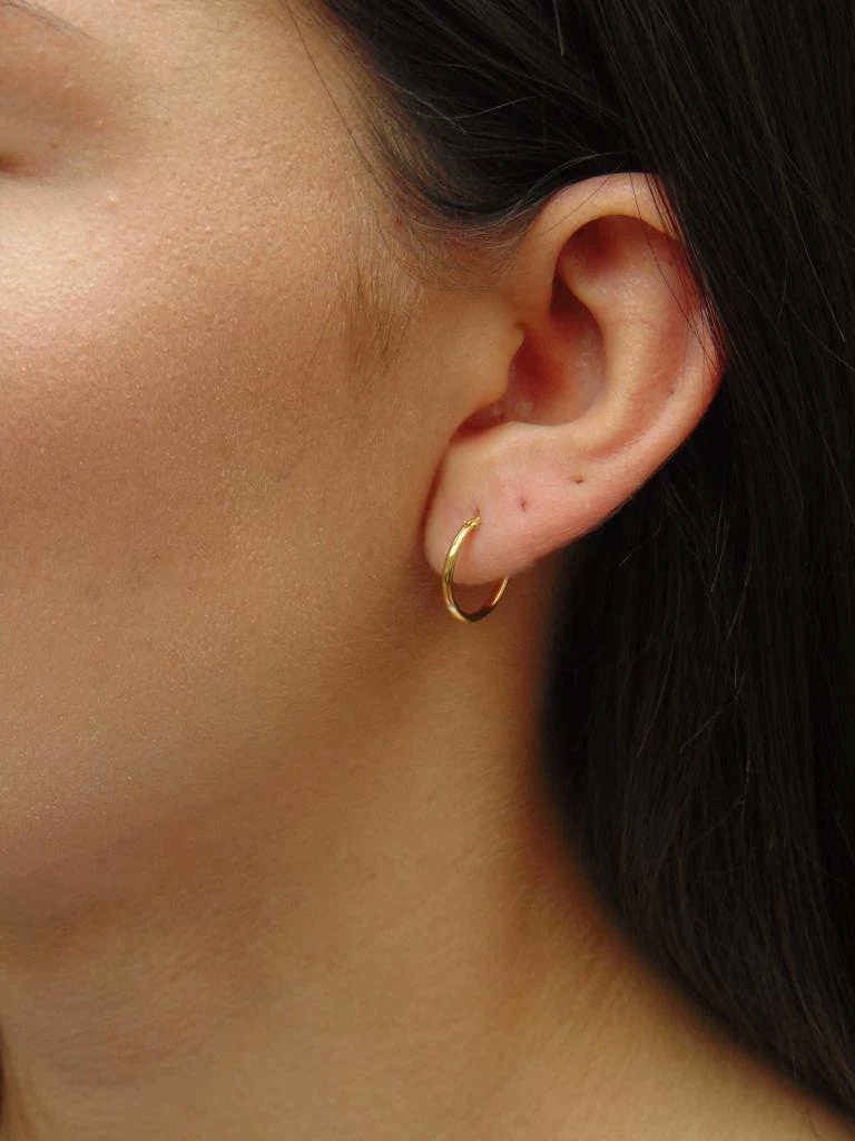 CANDONGA ORO LAMINADO 18K DELGADA HILO LISA 1.4CM 
