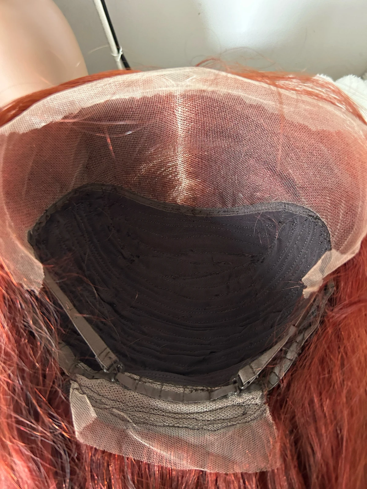 Peluca cabello Humano de 28 pulgadas, color rojo cobrizo, frontal lace 13x4  5