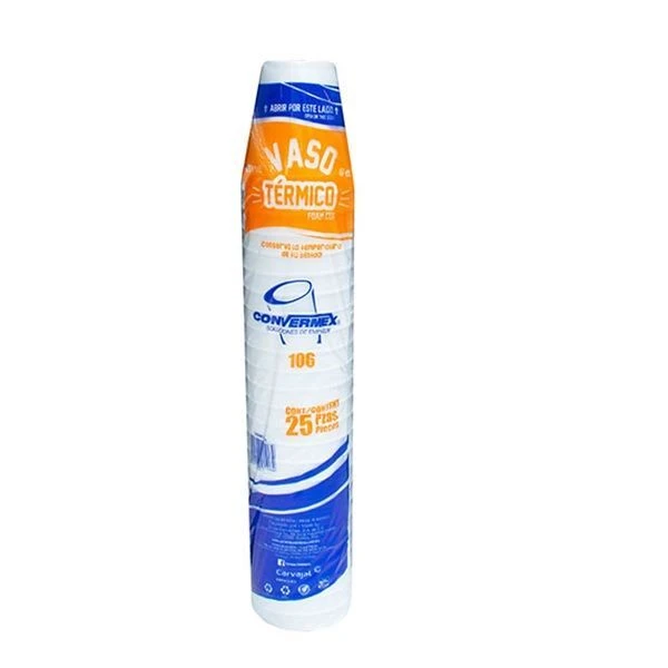 Vaso térmico Convermex 6 oz 25 pz