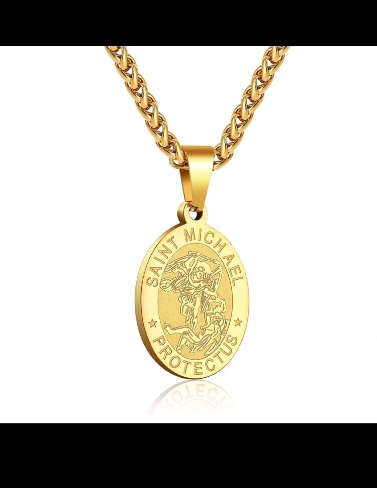 Cadena con Medalla de San Miguel Arcángel en Acero Inoxidable 7