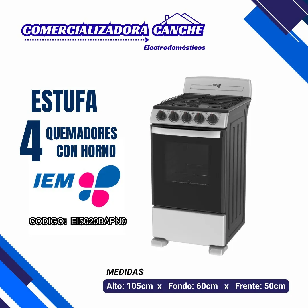 ESTUFA 4 QUEMADORES IEM CON HORNO