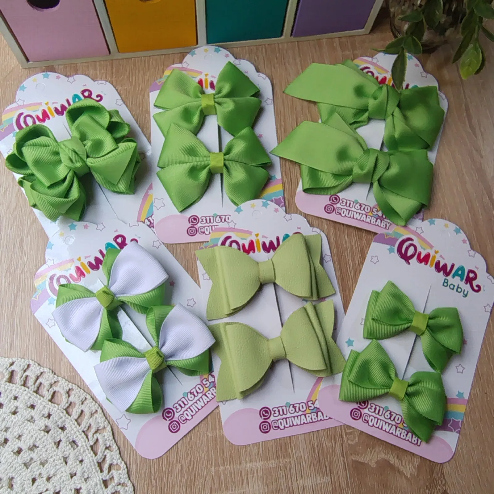 Set Escolar Verde con Blanco