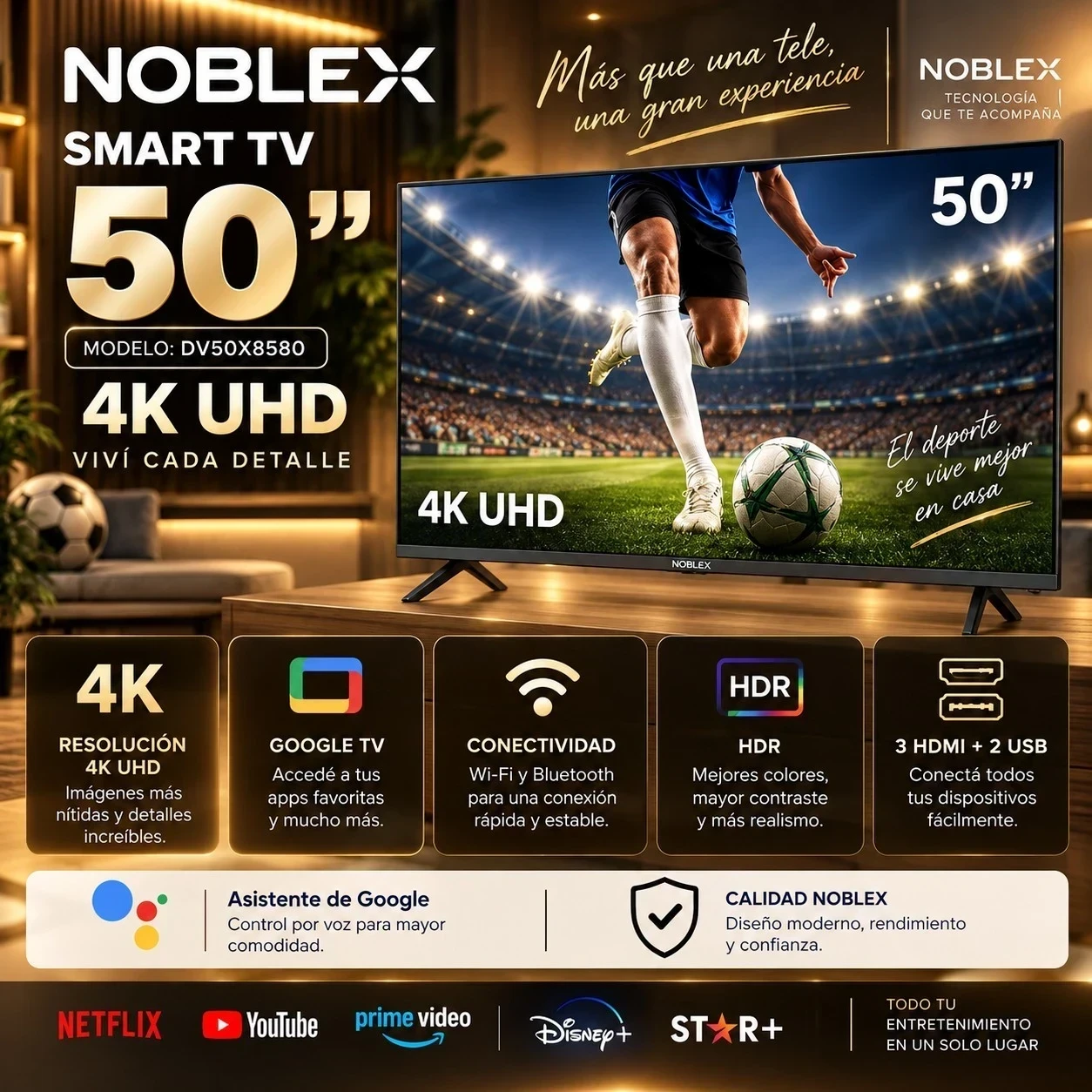 SMART  TV NOBLEX 50 C/GOOGLE TV CONSULTAR DISPONIBILIDAD CON EL VENDEDOR