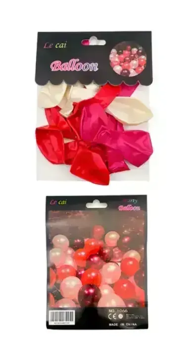 Set 20 globos latex perlados 9 pulgadas tricolor  4