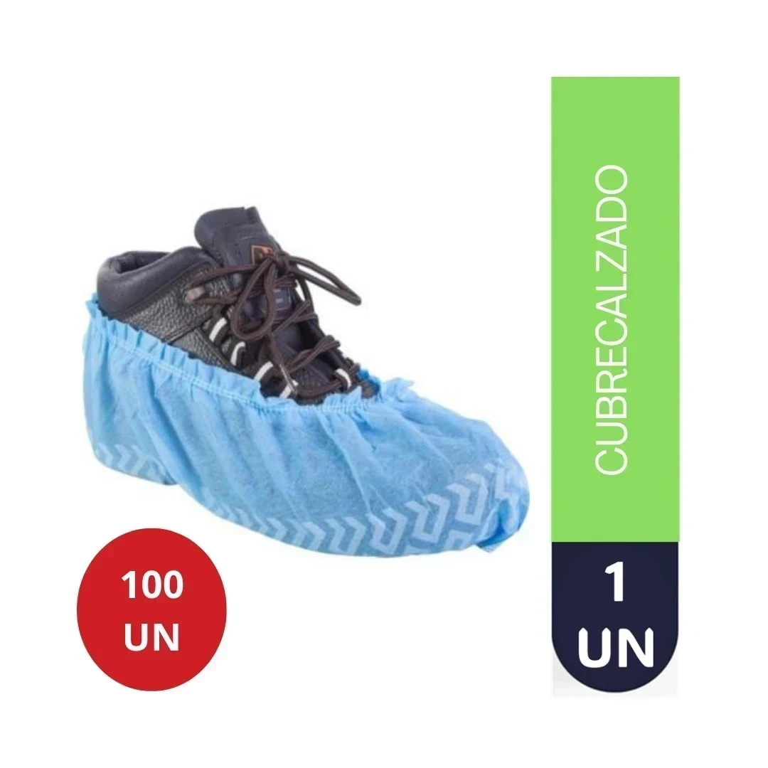 CUBRECALZADO TELA ANTIDESLIZANTE AZUL 100 UN