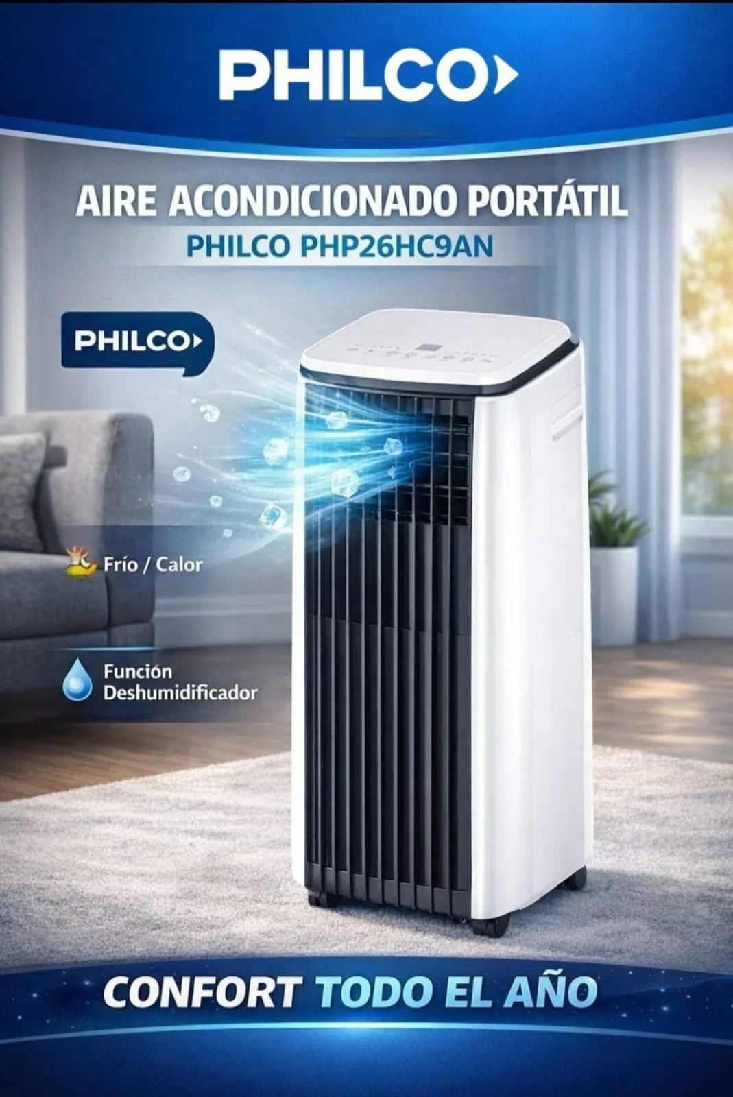 AIRE PHILCO 2650W FRIO CALOR PORTATIL