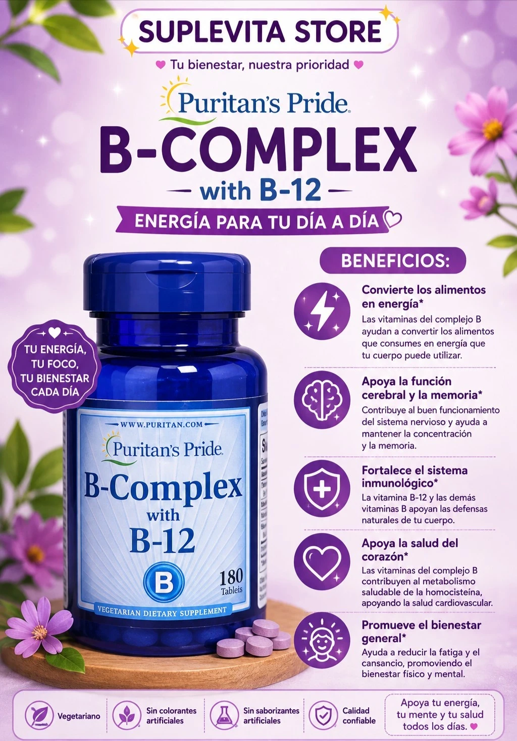 B-Complex with B-12 (Puritan's Pride)
