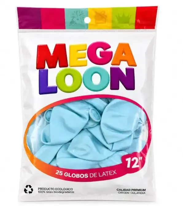 Globo latex 12" macaron 2,8 grs x 25 unidades 
