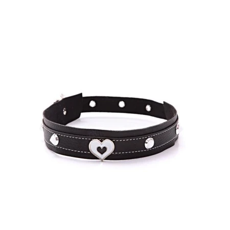 Choker Corazon Blanco y Negro