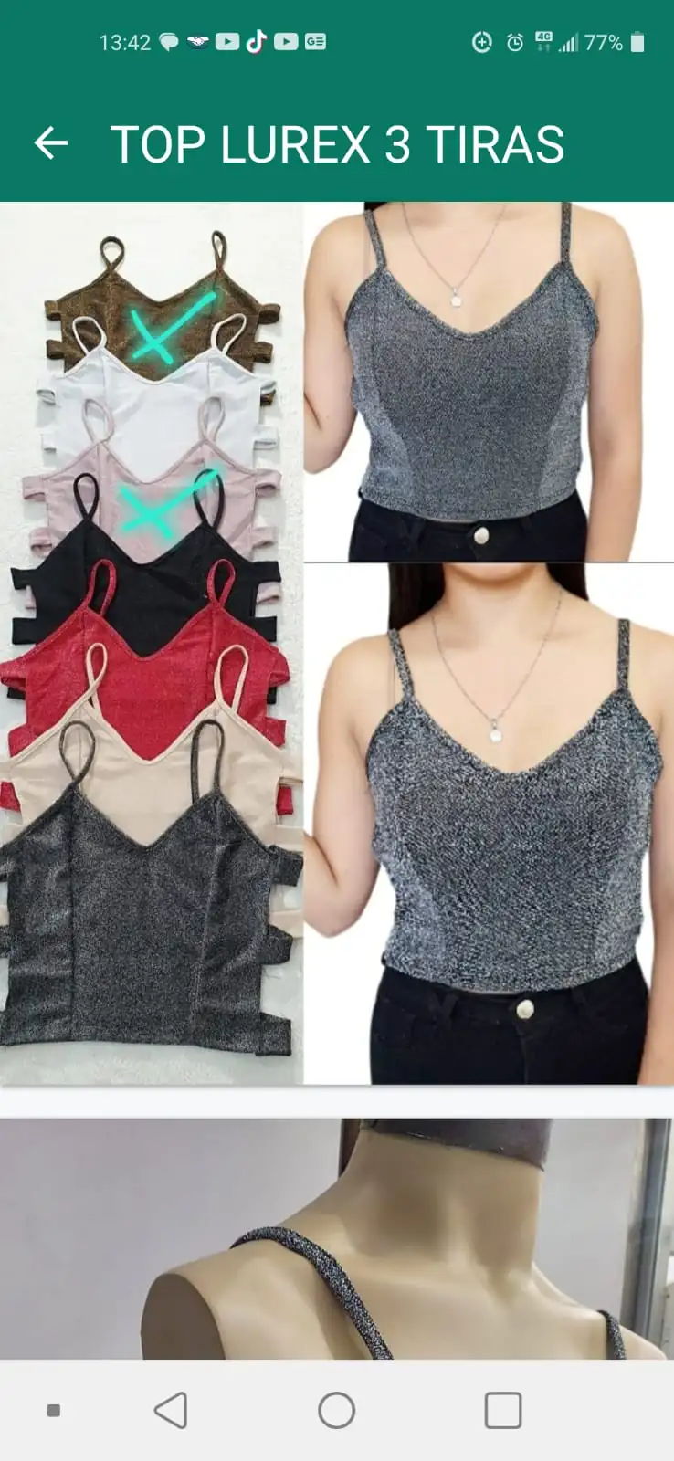 Remeras top brillante