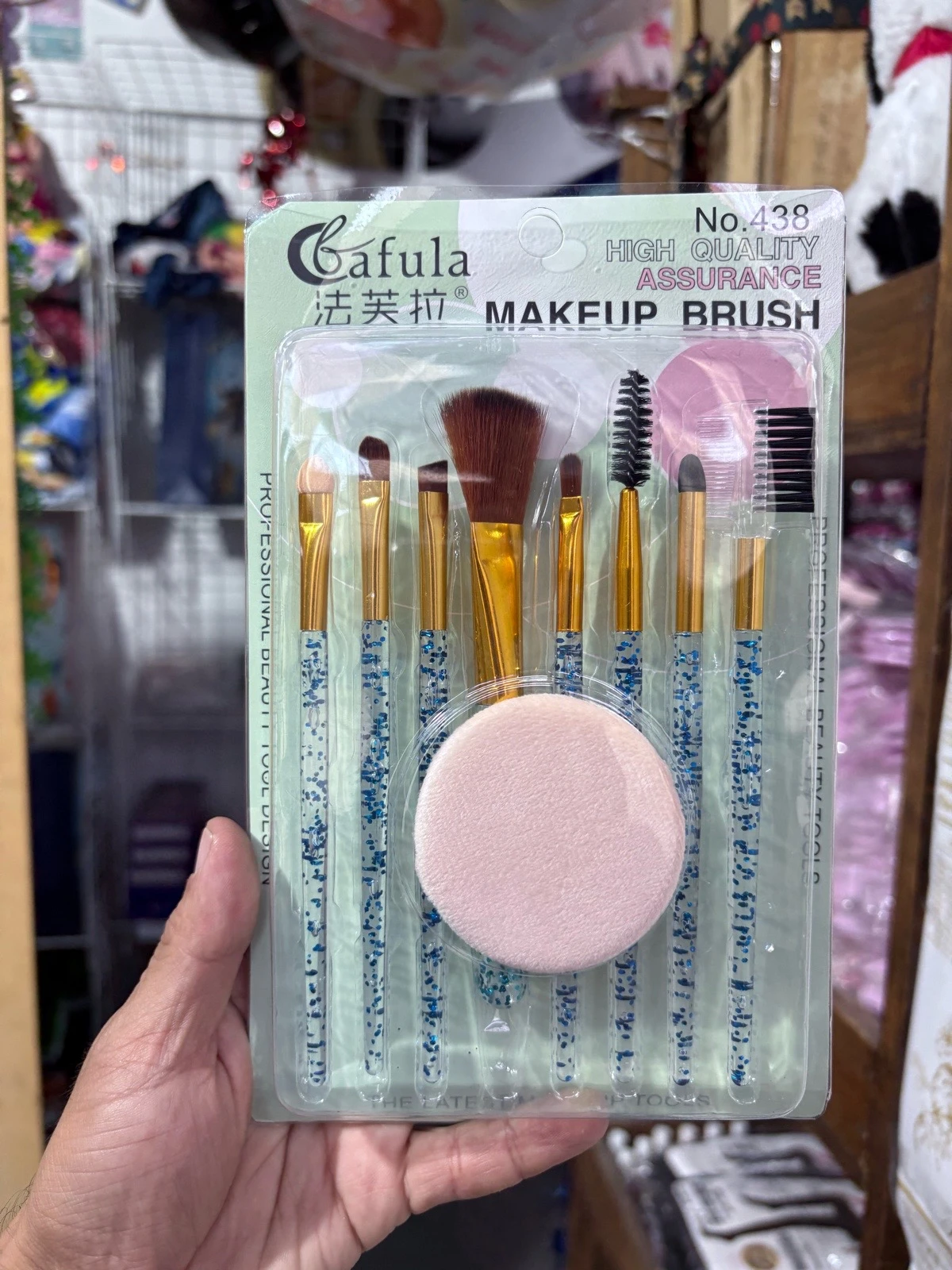 set de 7 brochas con brillo + esponja  2
