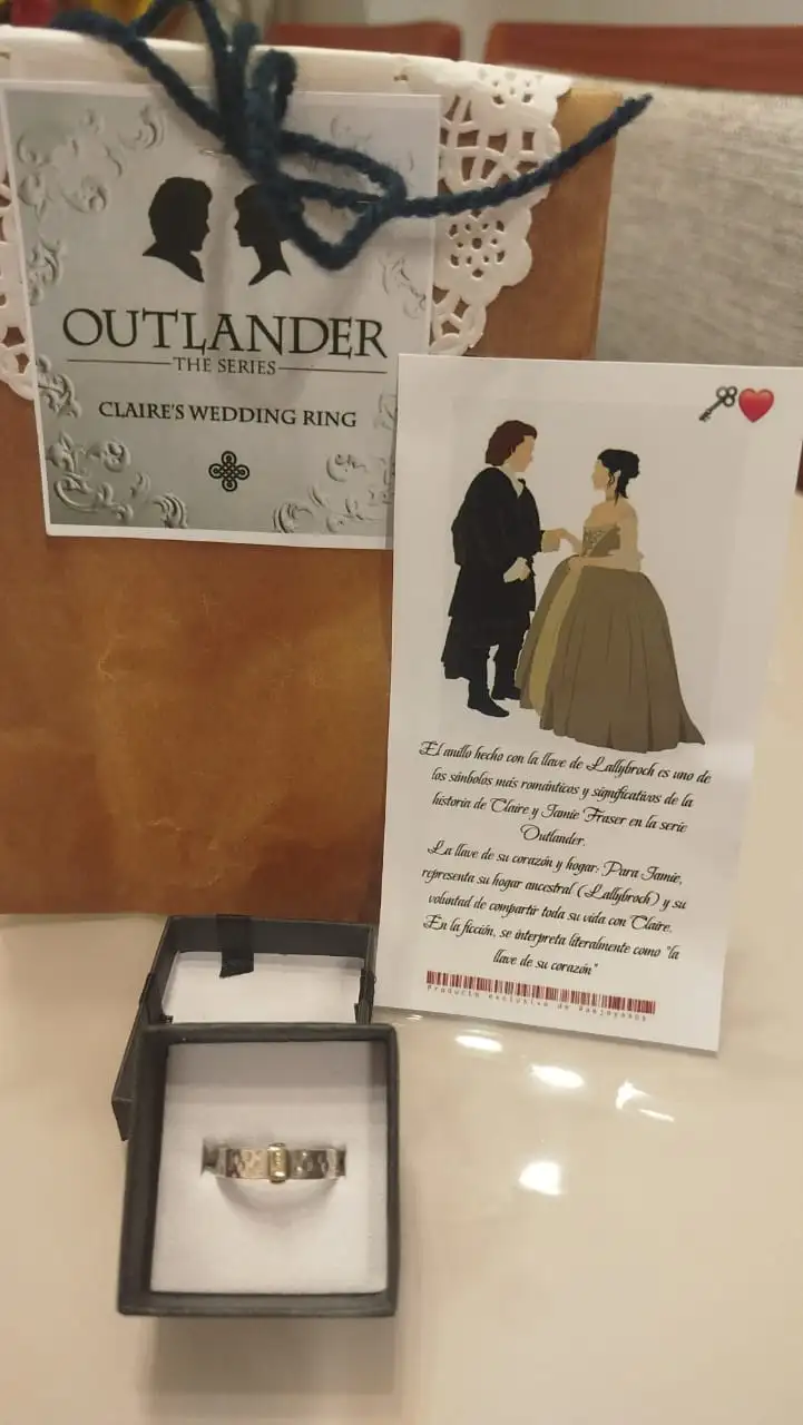 Outlander Claire's wedding ring en plata S925 y baño en oro de 14k  4