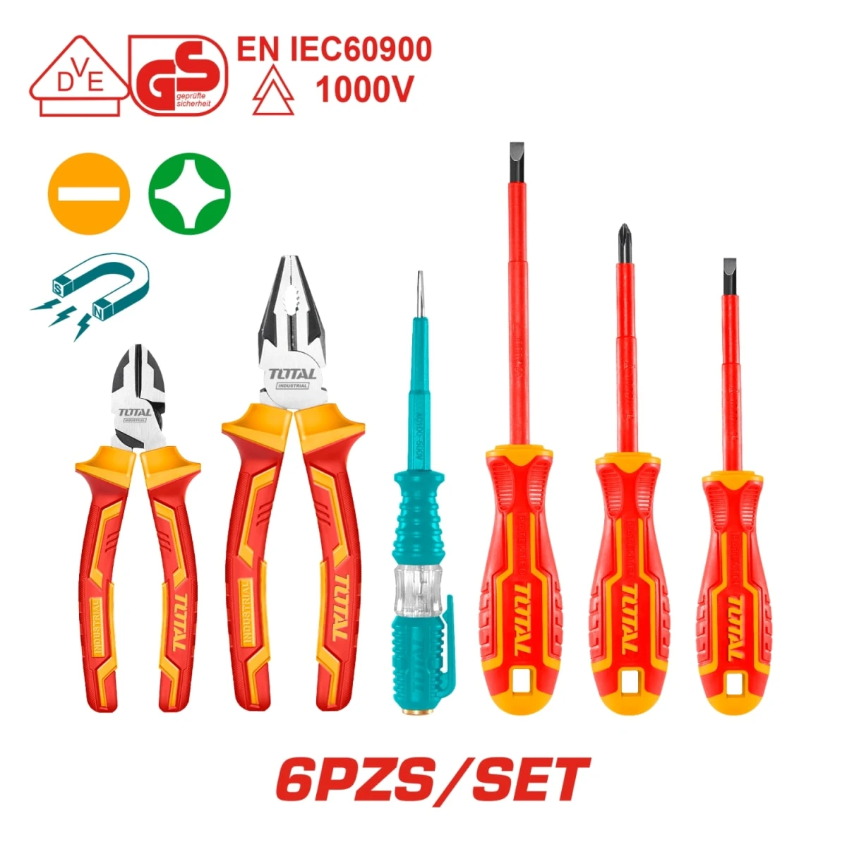 Set de herramientas 6pcs 1000v total
