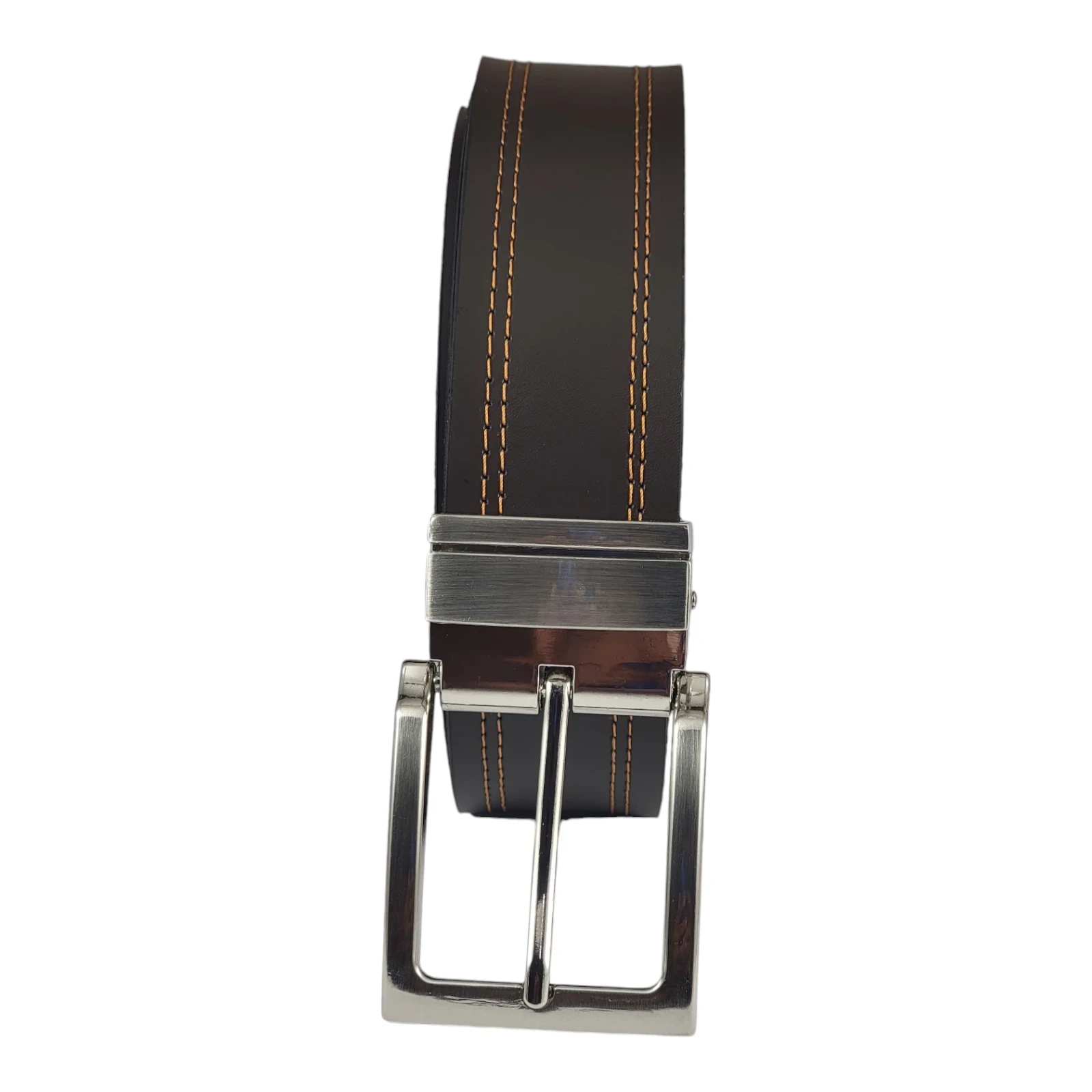 Faja formal cuero vaqueta cafe oscuro  4