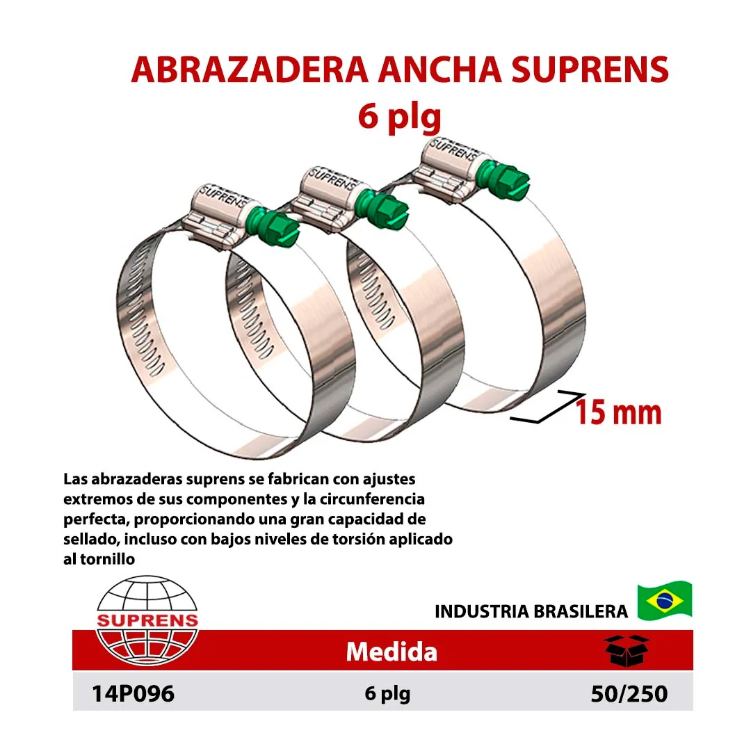 ABRAZADERA PERFORADA SUPRENS 6"