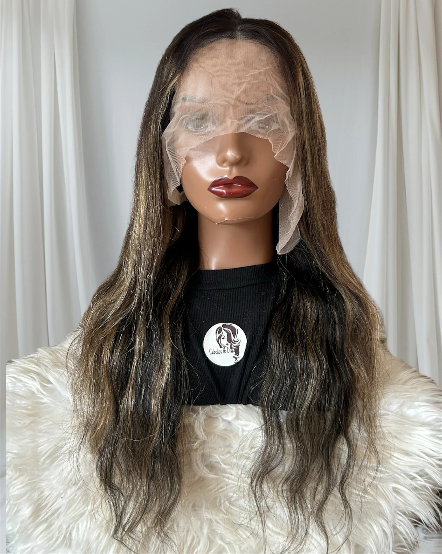 Pelucas de cabello humano ondulado con encaje frontal de 24 pulgadas, 1B/27, 13x6, balayage, con reflejos degradados, color rubio miel 2