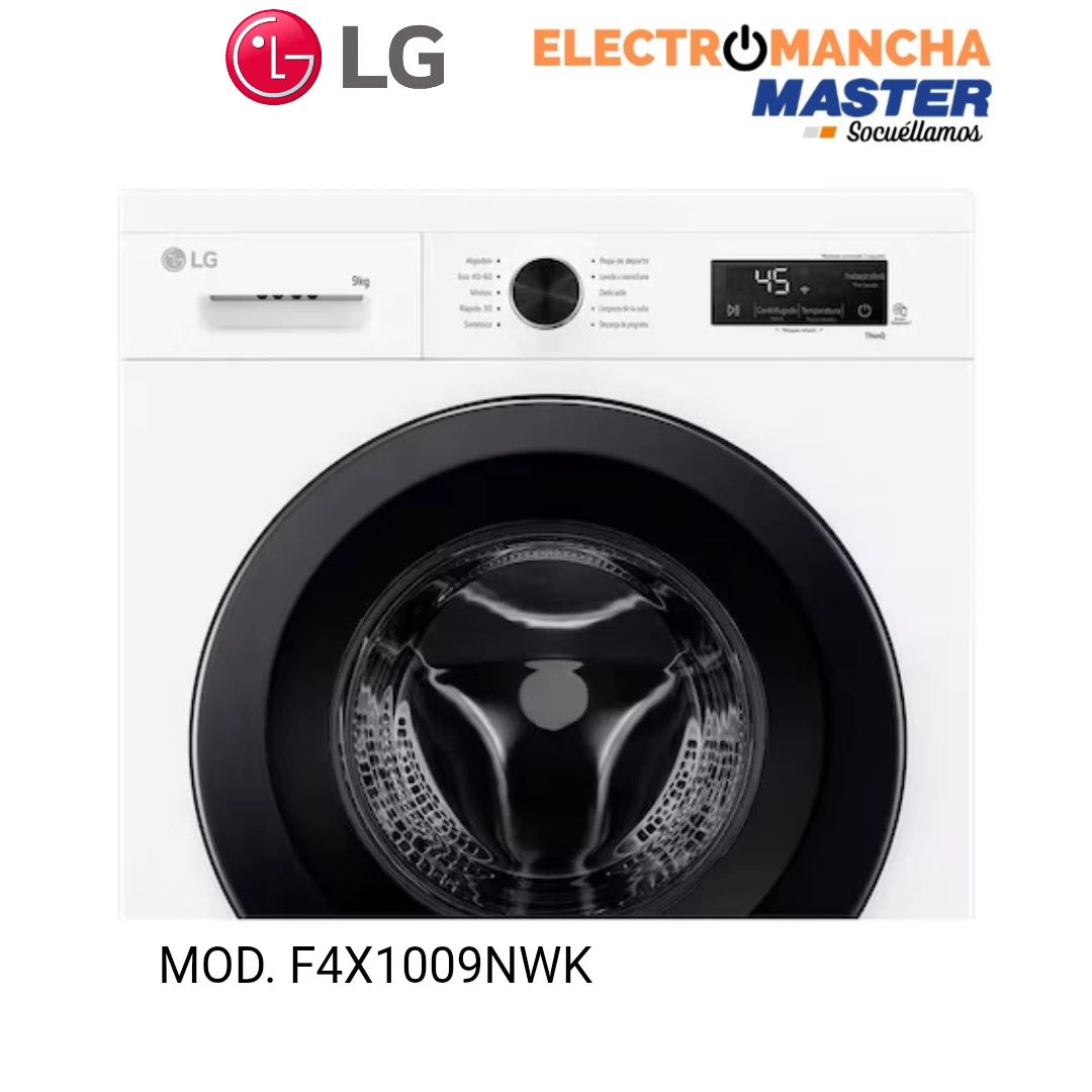 LAVADORA LG F4X1009NWK 9 KILOS 1400 RPM CLASE A  8