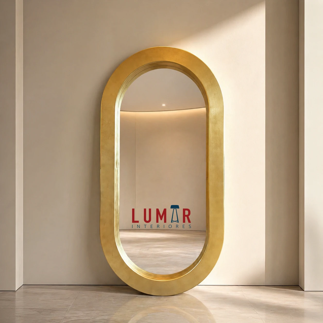 Espejo PORTAL GOLDEN OVAL – 2 × 1 m